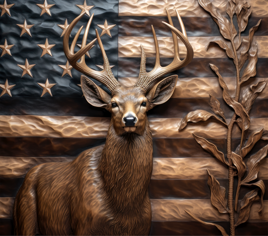 TUMBLER: 20oz tumbler - Flag / Deer