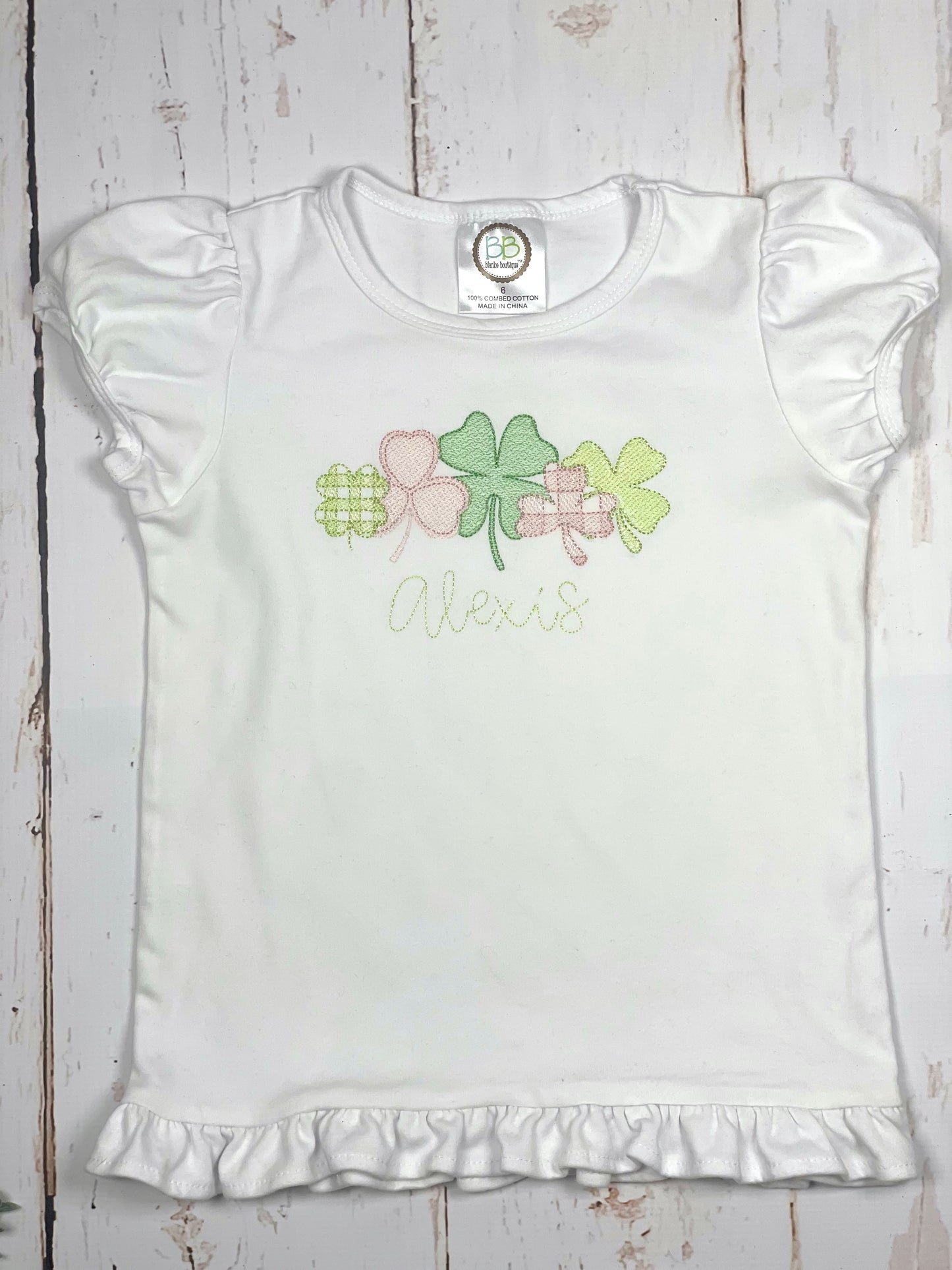 Embroidery: Clover embroidery with name