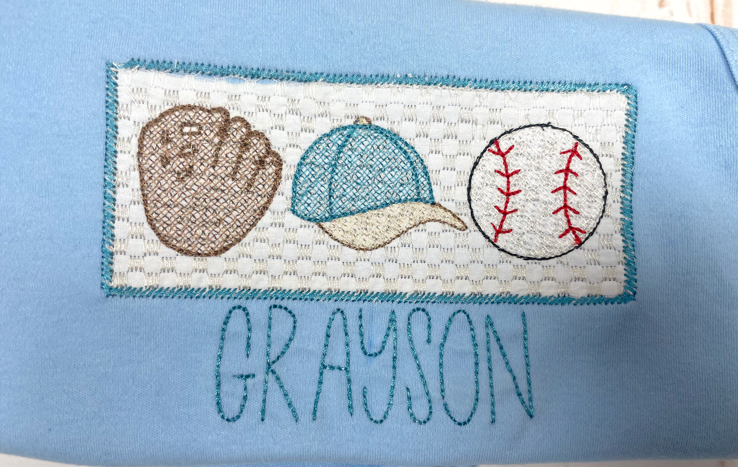 Embroidery: Baseball w/ custom name embroidery