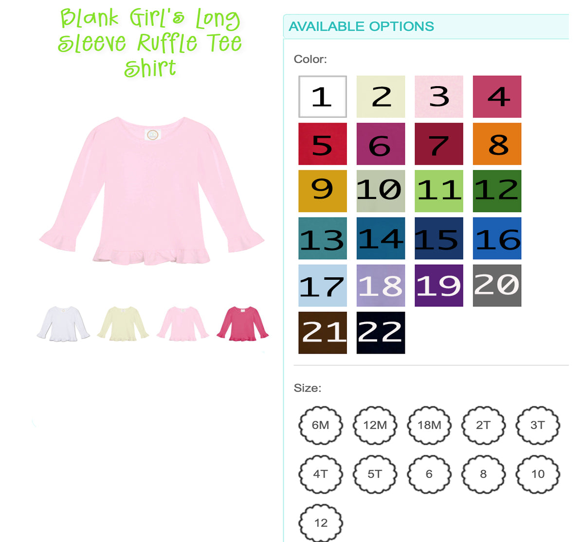 INFANT: Long sleeve ruffle tee